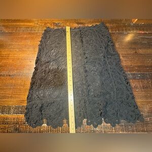 Debbie Shuchat Black 100% Cotton Lace Skirt Maldives Made - Size 12